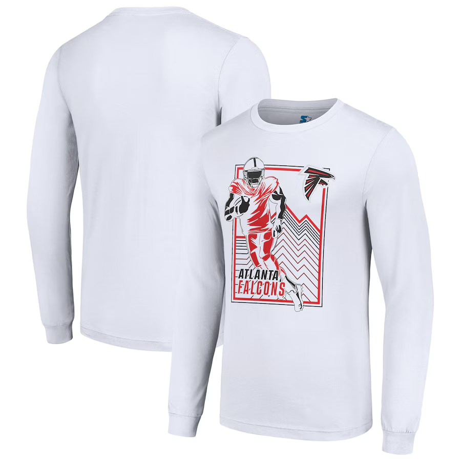 Men Atlanta Falcons white 2024 NFL Long sleeve T Shirts->nfl t-shirts->Sports Accessory